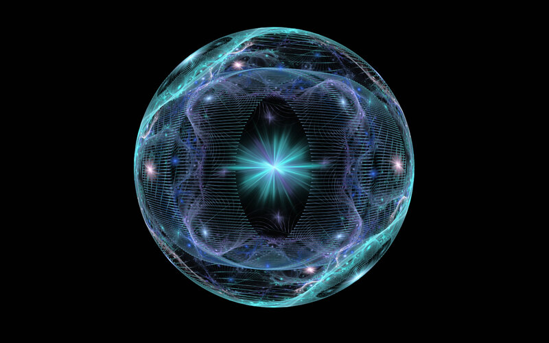 Glowing Fractal Sphere — Blue, Mystical