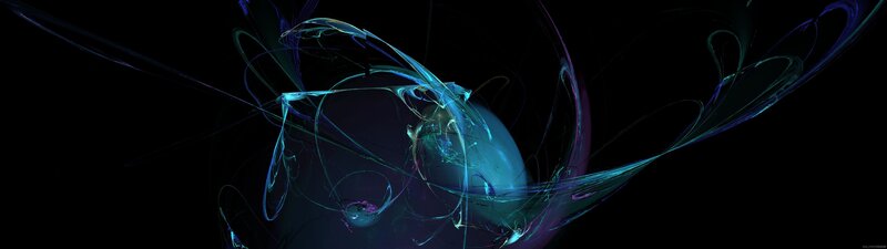 Glowing Fractal Sphere — Blue