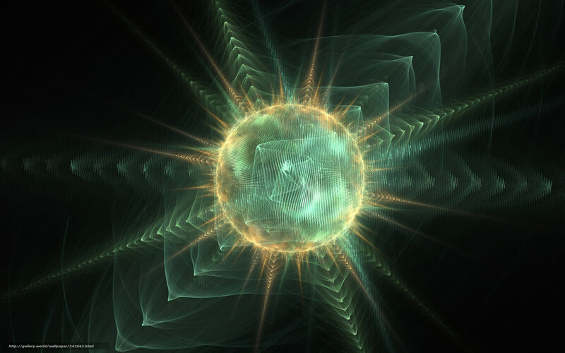 Glowing Fractal Sphere — Green, Mystical