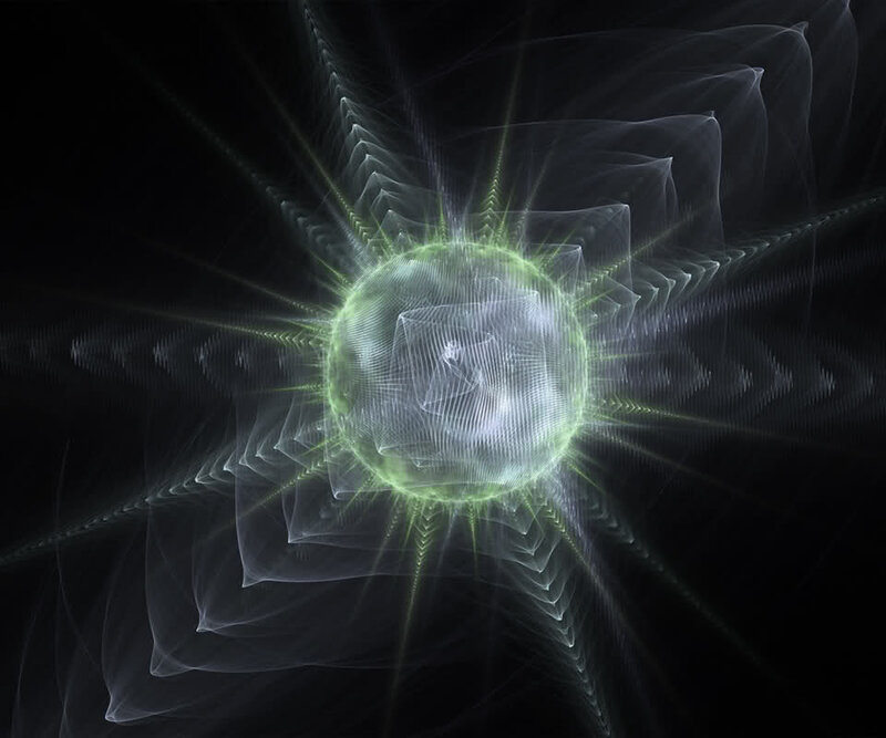 Glowing Fractal Sphere — Green