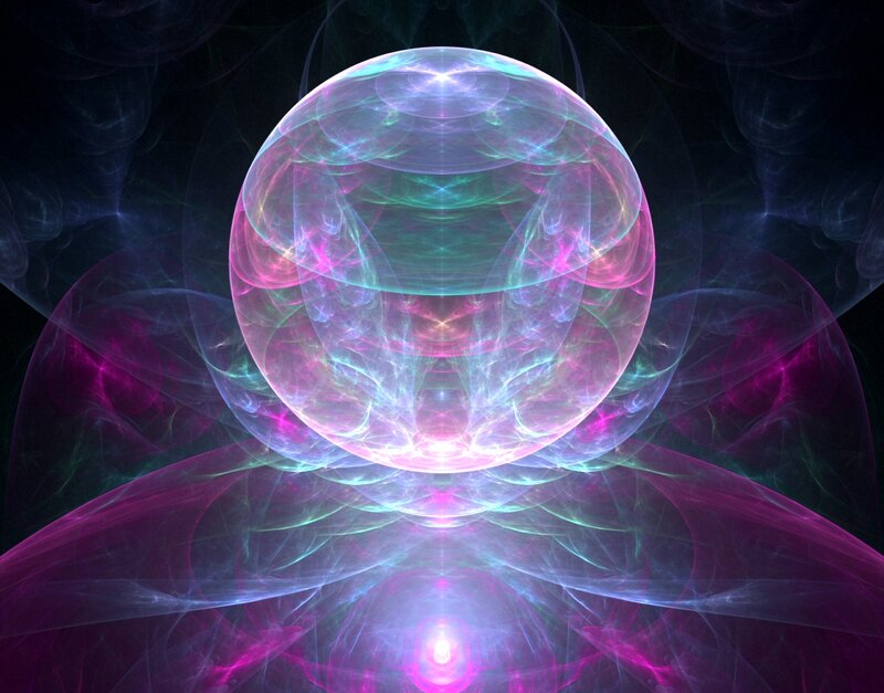 Glowing Fractal Sphere — Purple