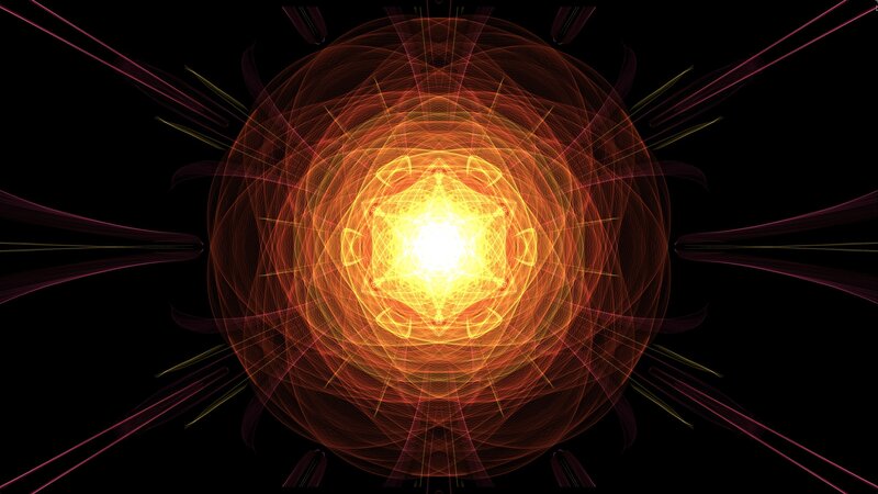 Glowing Fractal Sphere — Yellow