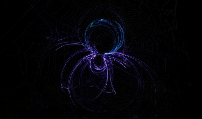 glowing fractal spider web