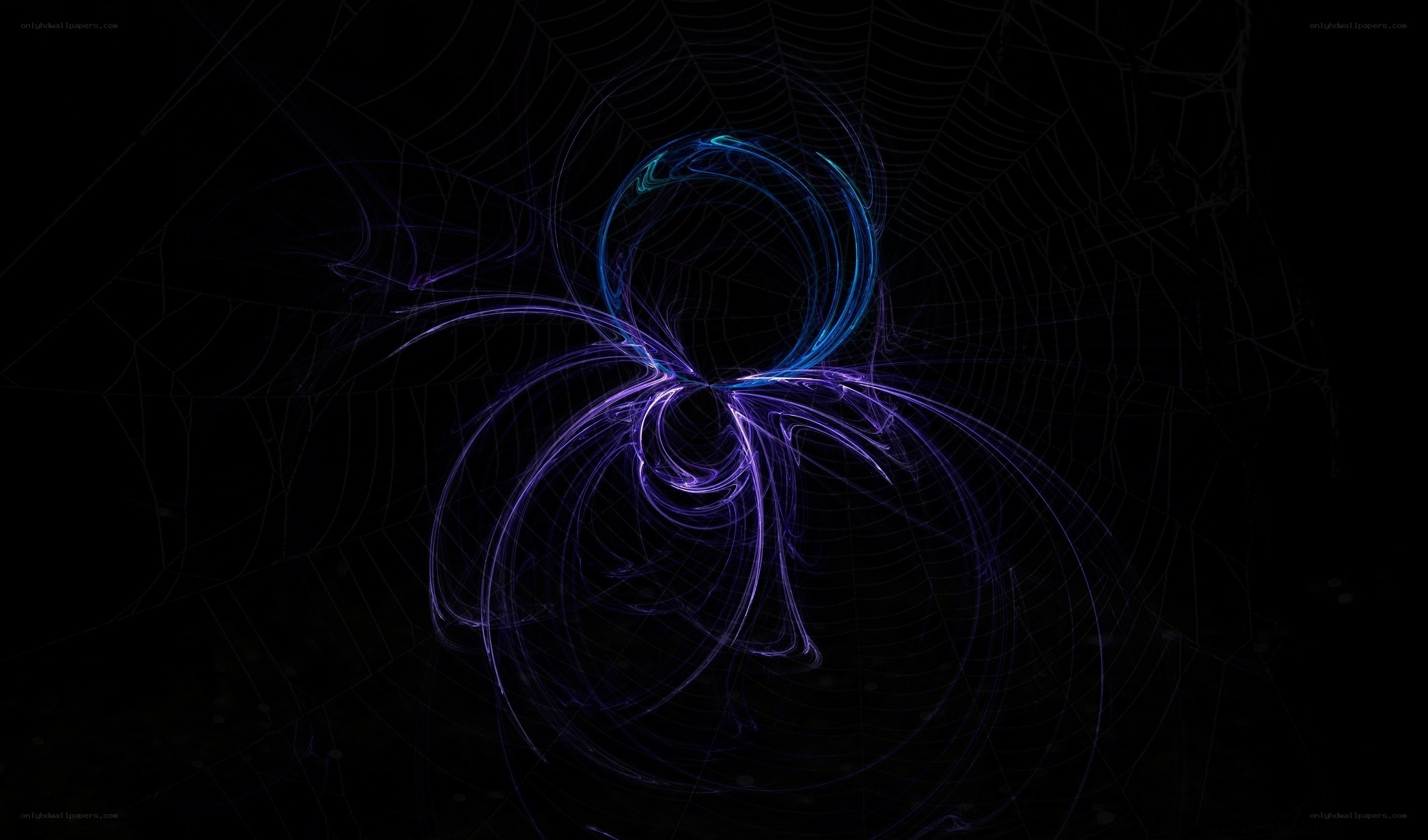 glowing fractal spider web