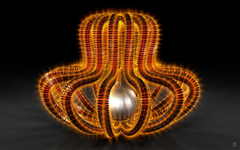 Glowing Fractal Structure — Orange