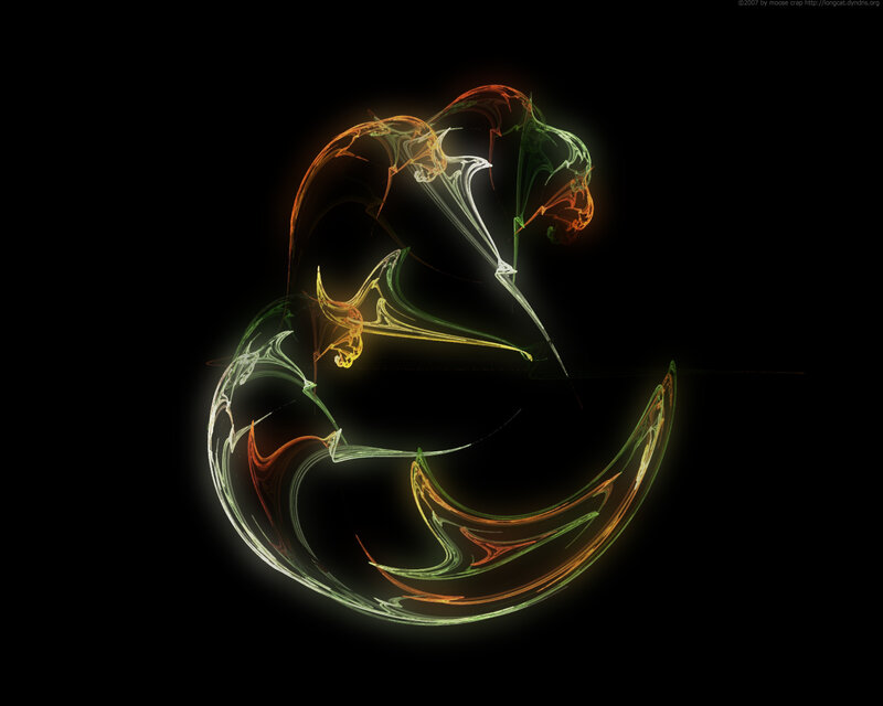 Glowing Fractal Swirls — Green