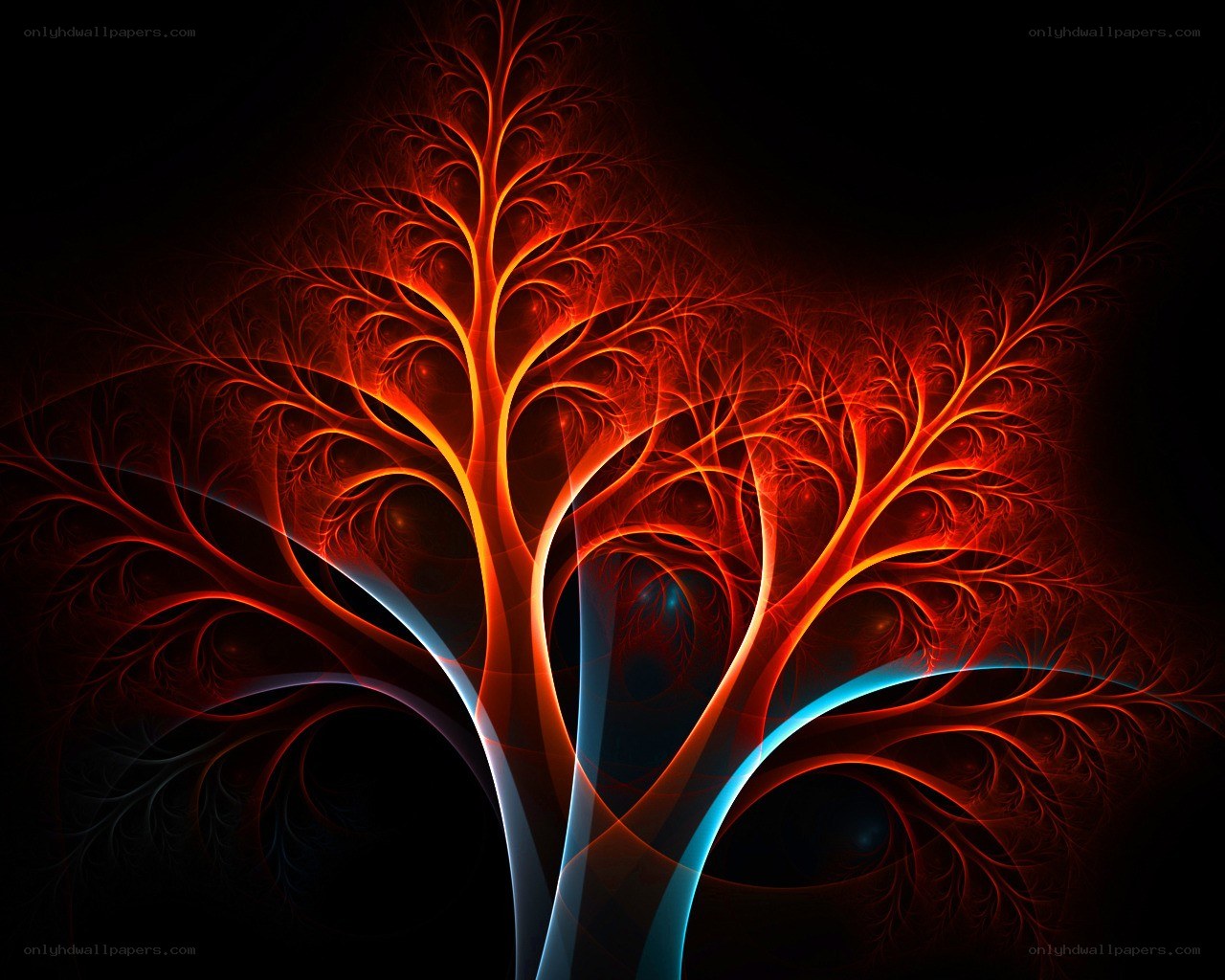 Glowing fractal tree