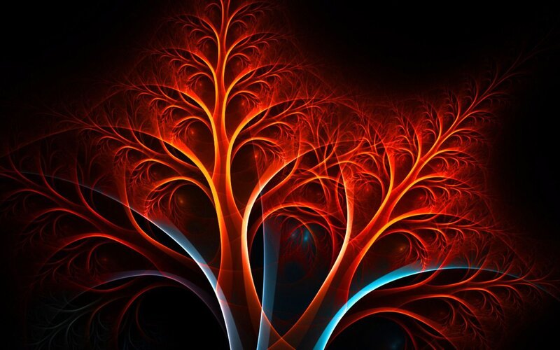 glowing fractal tree