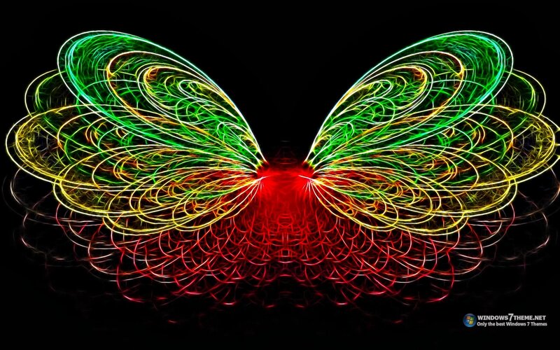 Glowing Fractal Wings — Green