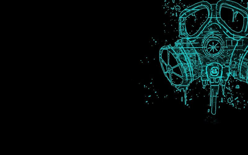 glowing gas mask design