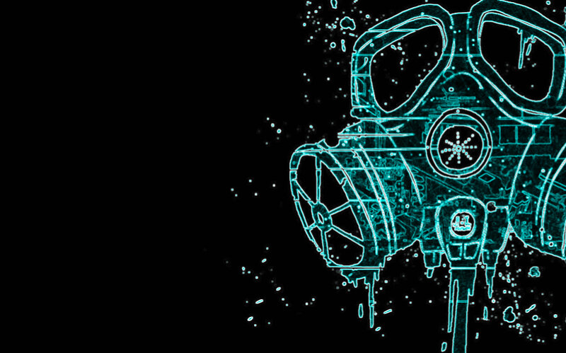 glowing gas mask design