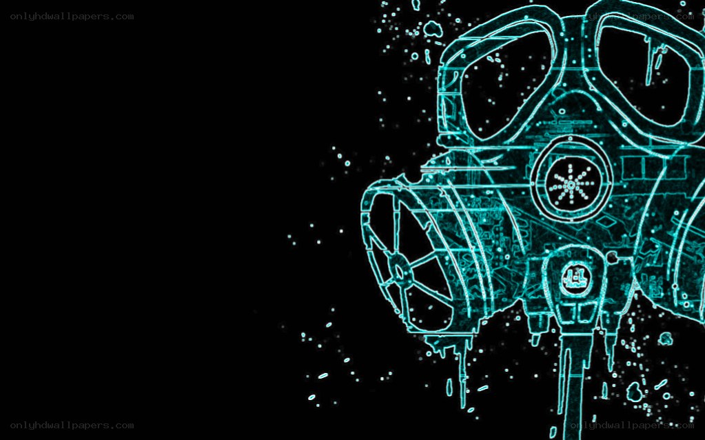 glowing gas mask design