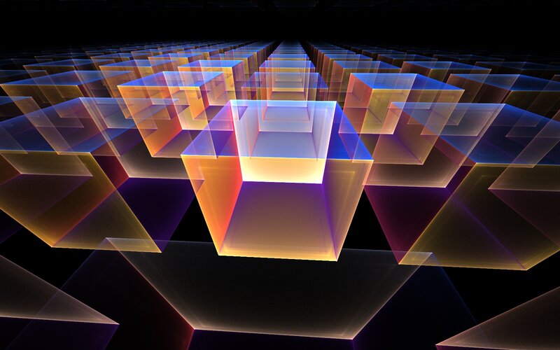 Glowing Geometric Cubes