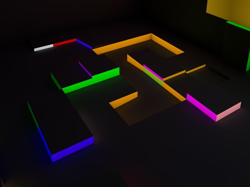 Glowing Geometric Shapes — Black, Dark