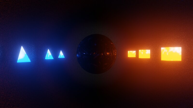 Glowing Geometric Shapes — Blue, Dark