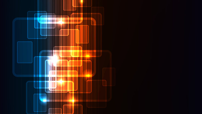 Glowing Geometric Shapes — Blue