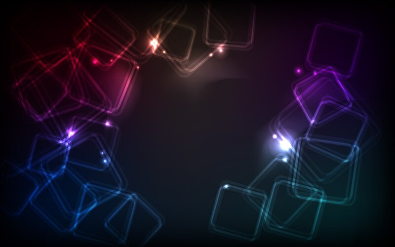 Glowing Geometric Shapes — Purple, Abstract