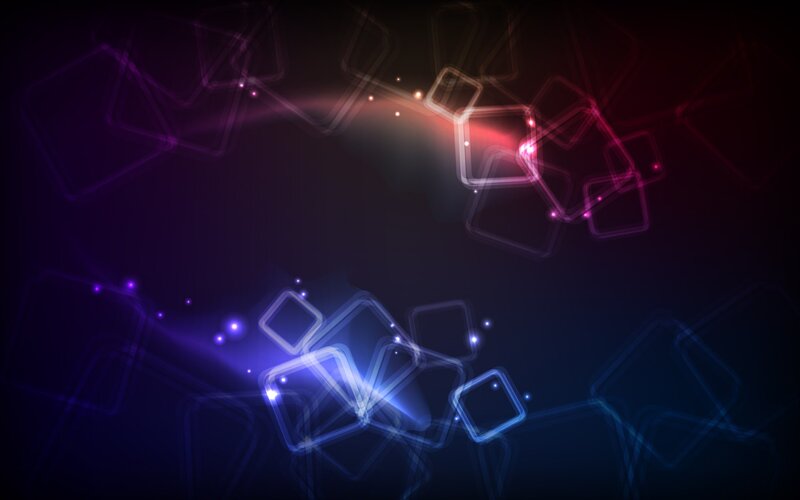 Glowing Geometric Shapes — Purple, Dynamic, Digital Art
