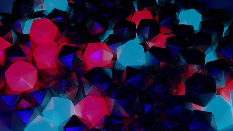 Glowing Geometric Shapes — Red