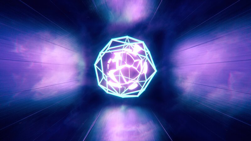 Glowing Geometric Sphere — Blue