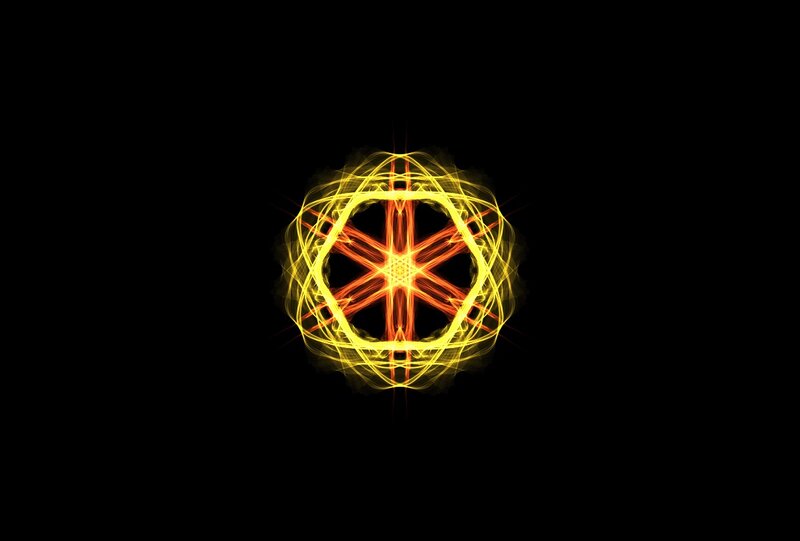 Glowing Geometric Symbol — Yellow