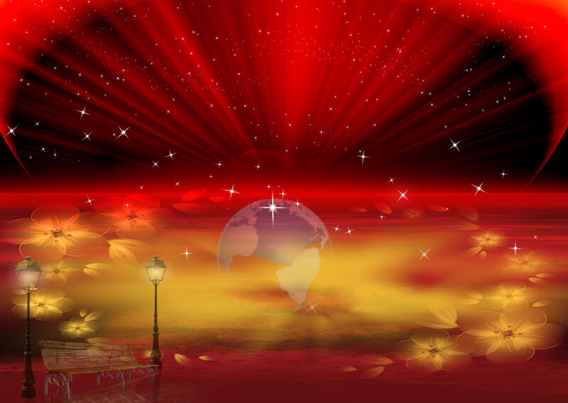 Glowing Globe and Bench