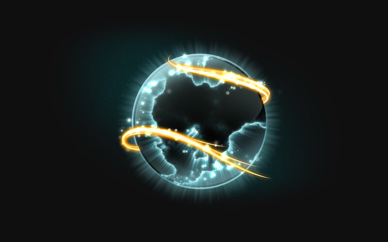 glowing globe with energy rings