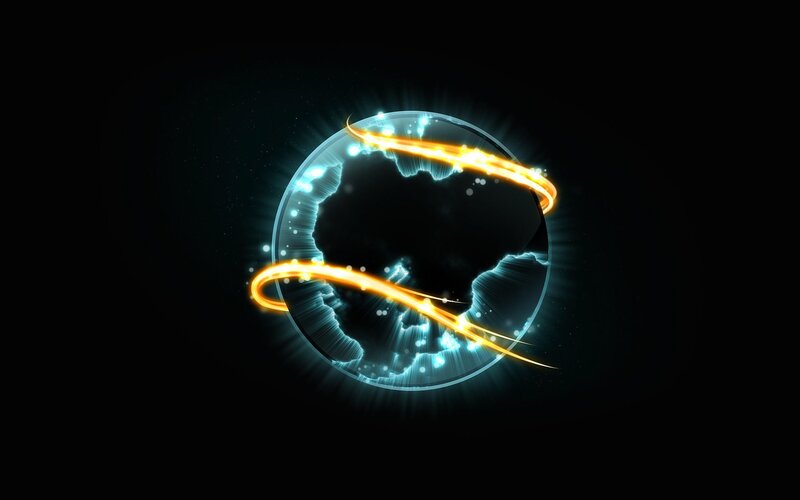 Glowing Globe with Light Rings