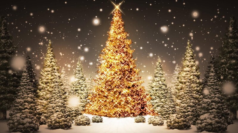 Glowing Golden Christmas Tree — Gold