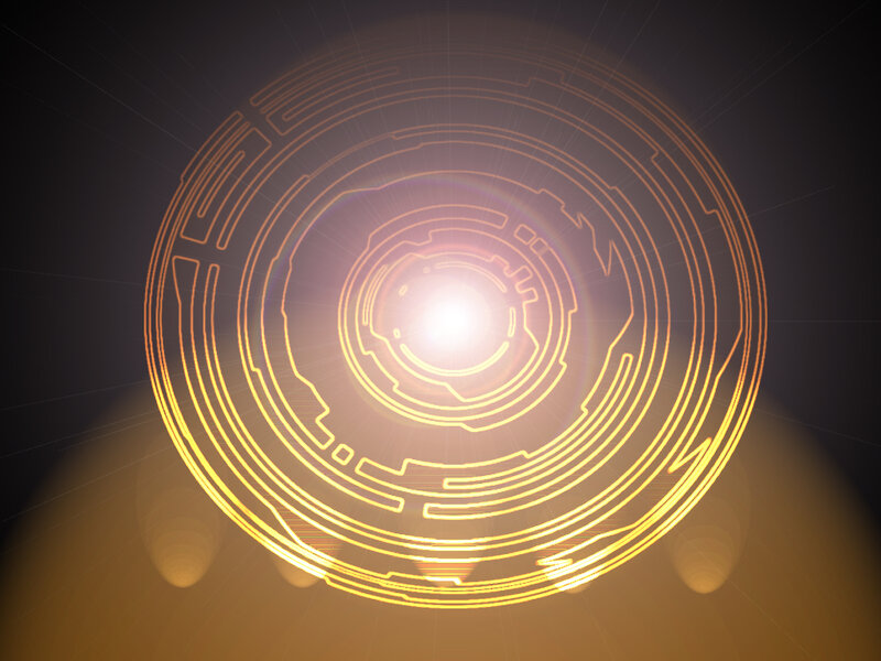 glowing golden circuit pattern