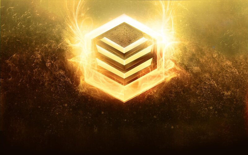 Glowing Golden Cube — Gold