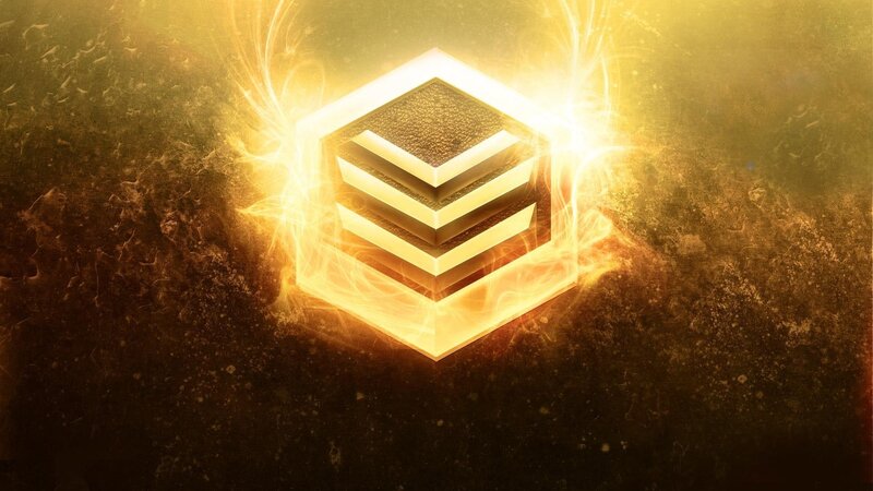 Glowing Golden Cube