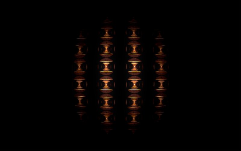 Glowing Golden Cylinders