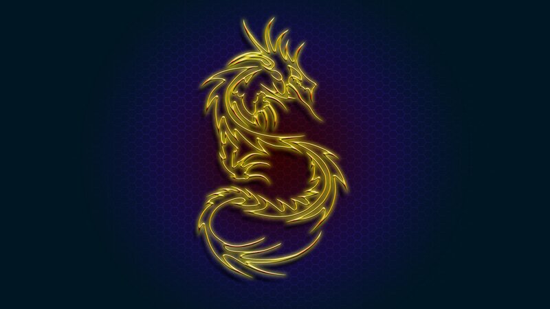 Glowing Golden Dragon