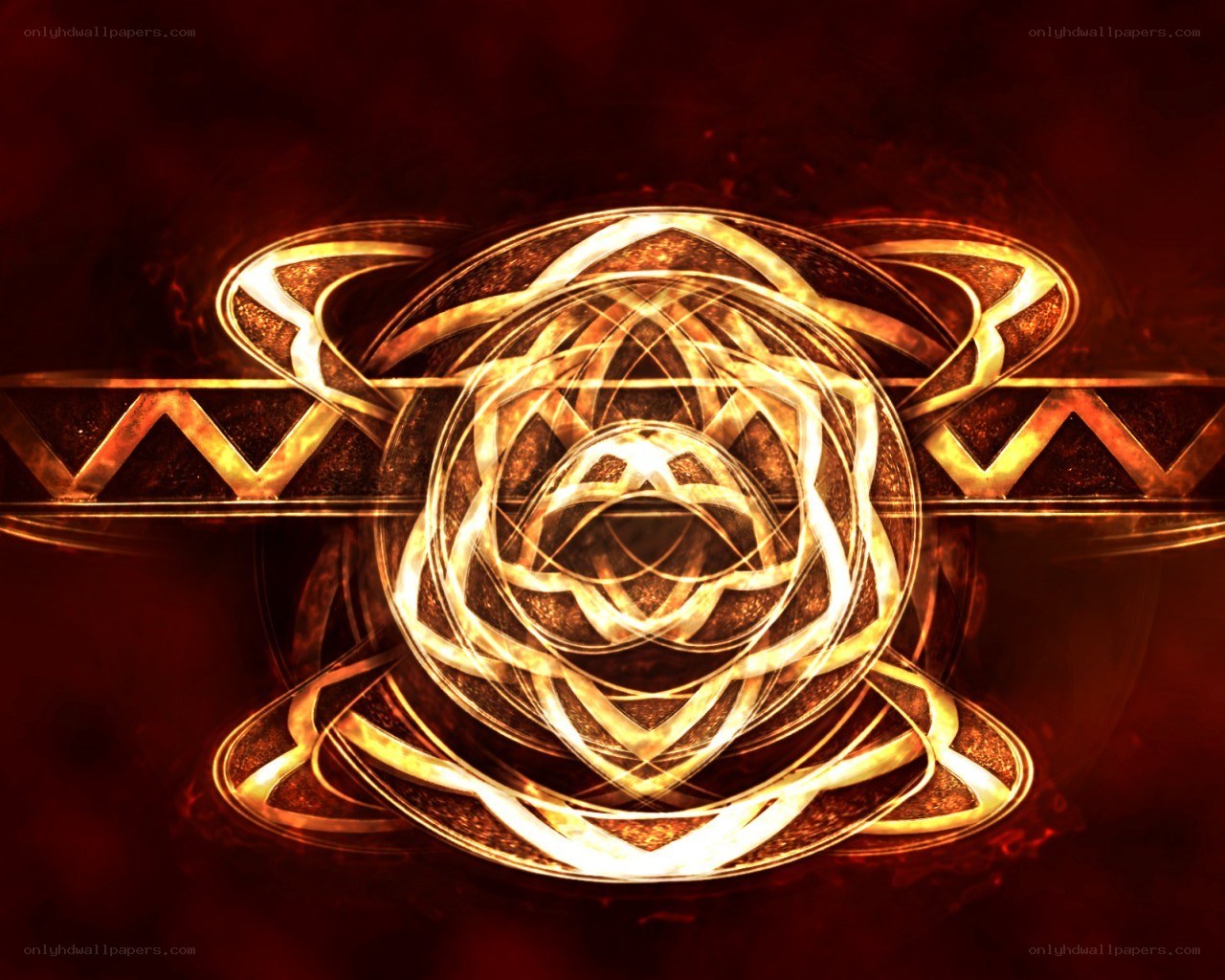 glowing golden mandala design