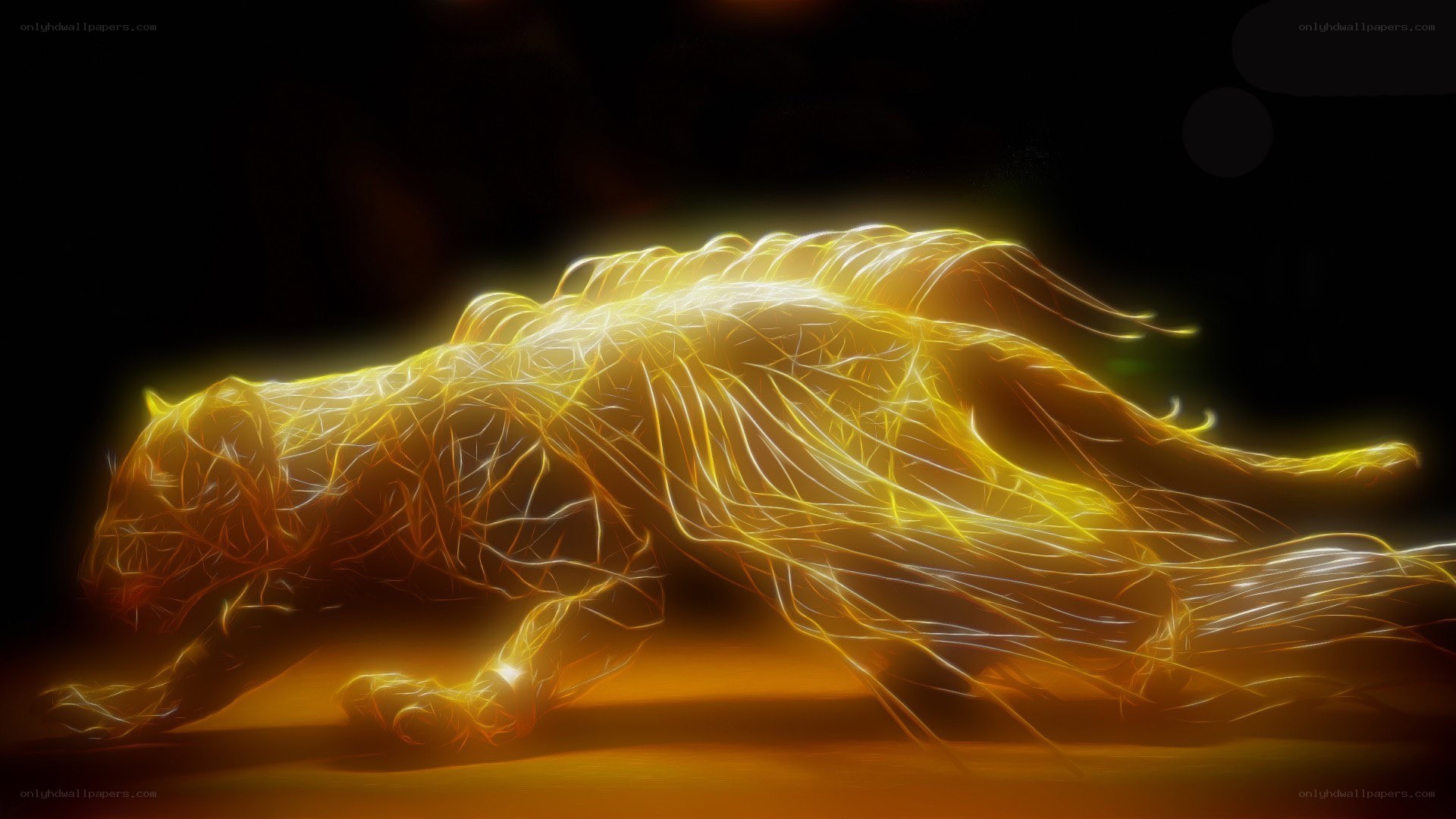 glowing golden panther