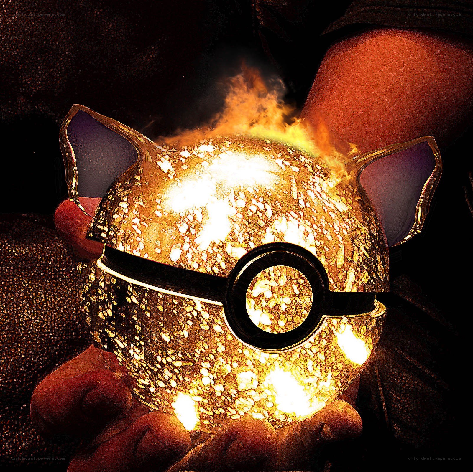 glowing golden pokeball