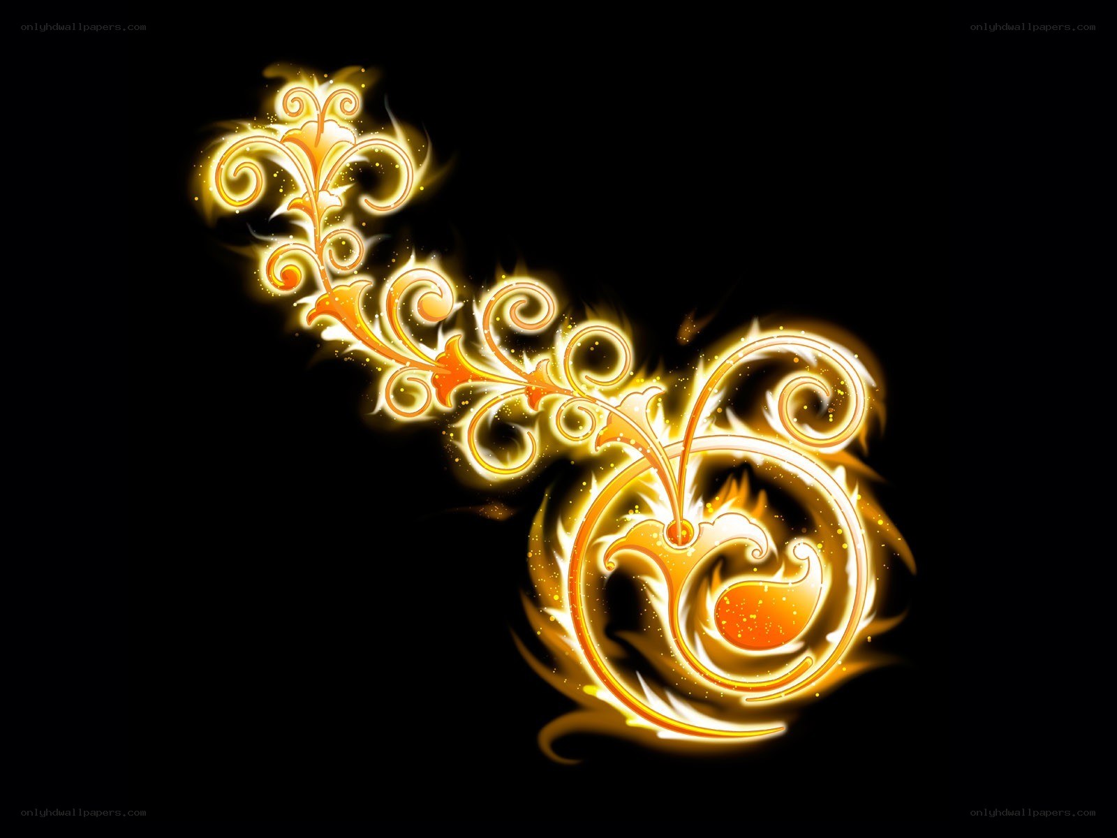 glowing golden swirls
