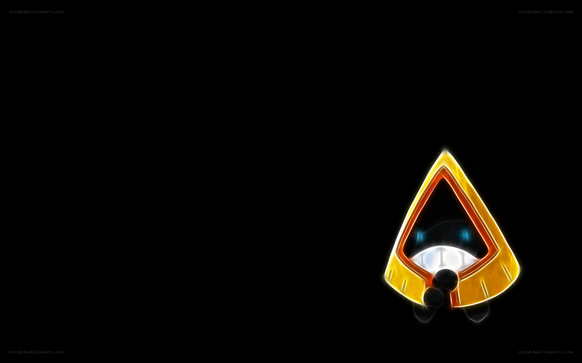 glowing golden triangle symbol