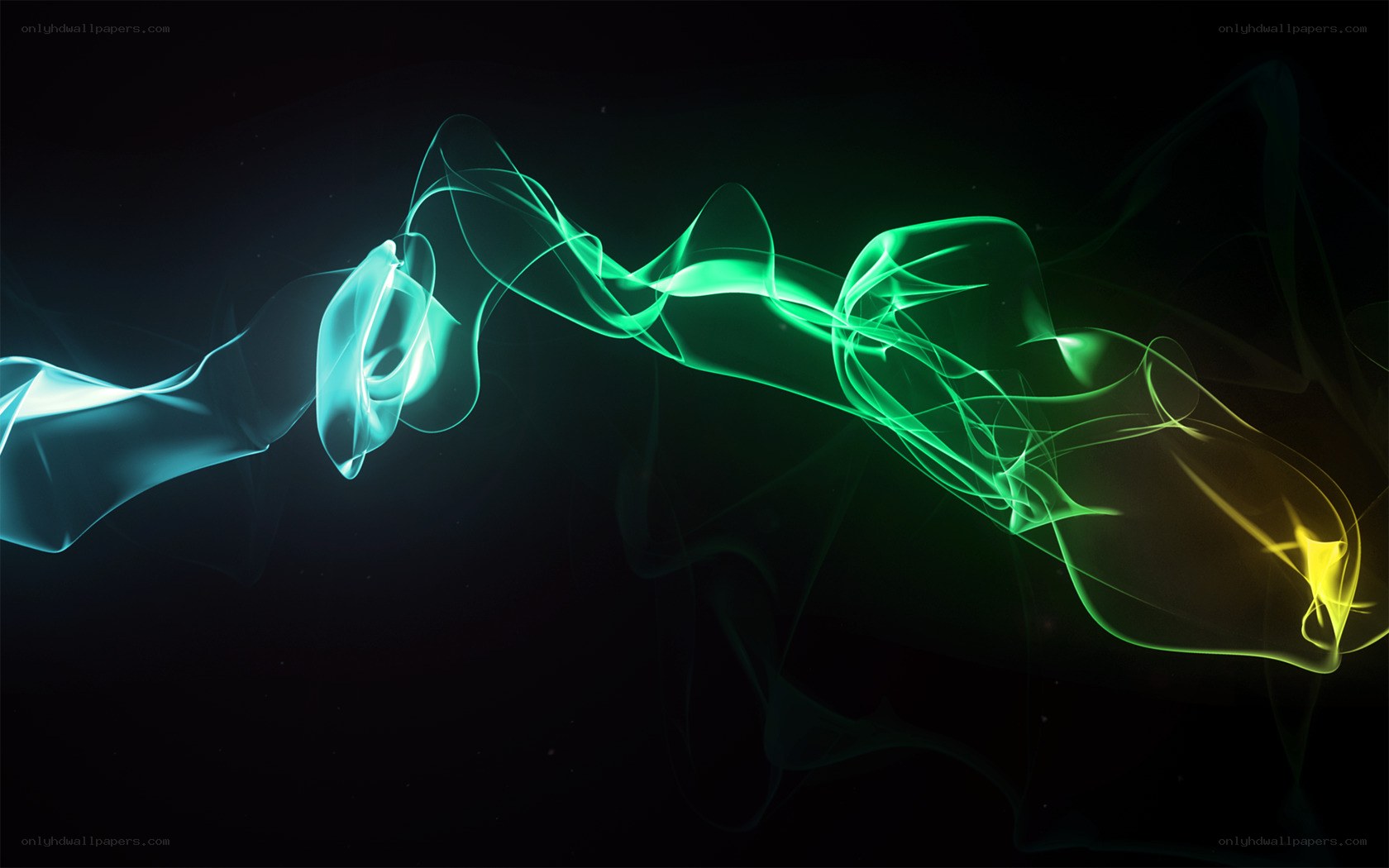 glowing green and blue smoke