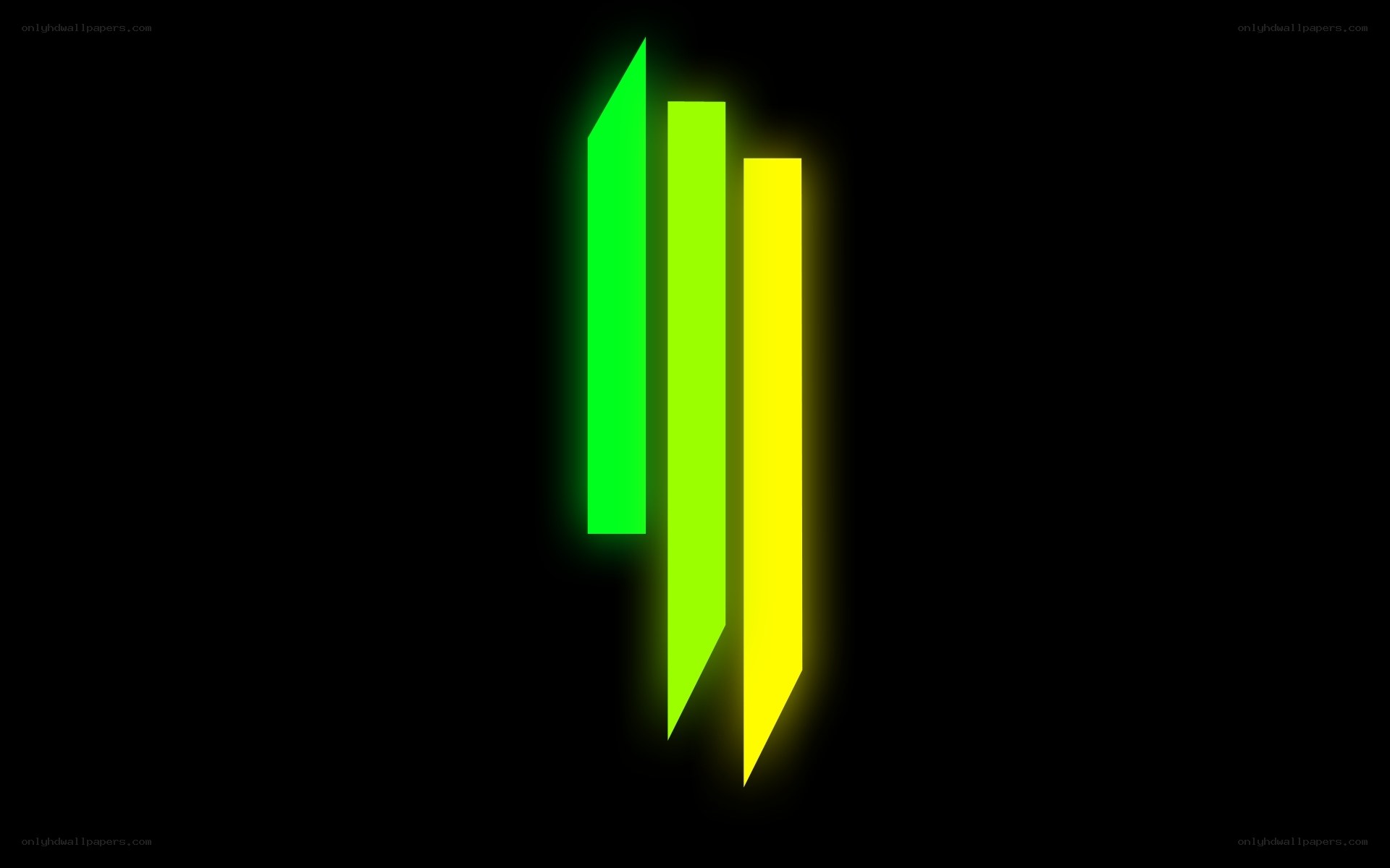 glowing green and yellow bars