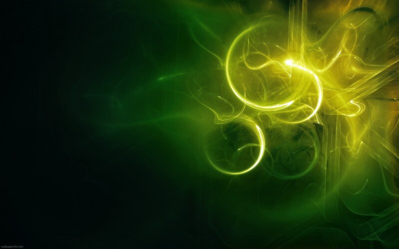 Glowing Green and Yellow Swirls — Energetic, Abstract