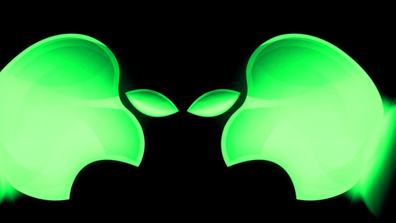 Glowing Green Apple Logos