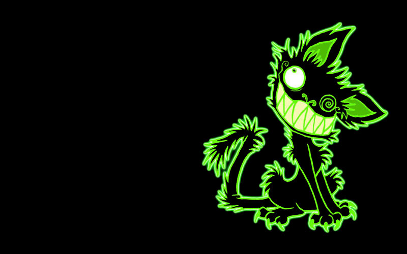 glowing green cartoon creature
