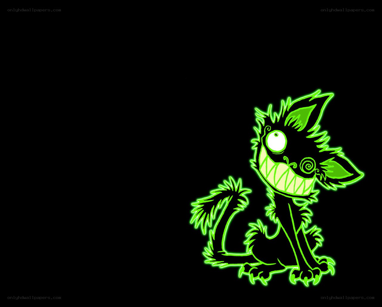 glowing green cartoon monster