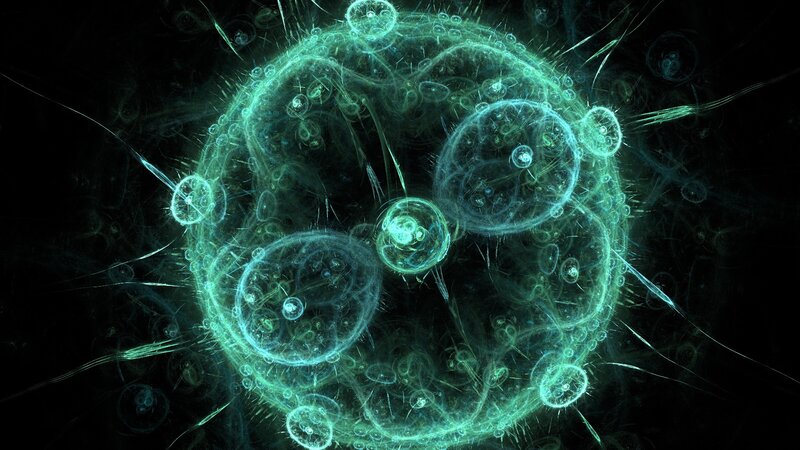 Glowing Green Cellular Structure — Mysterious