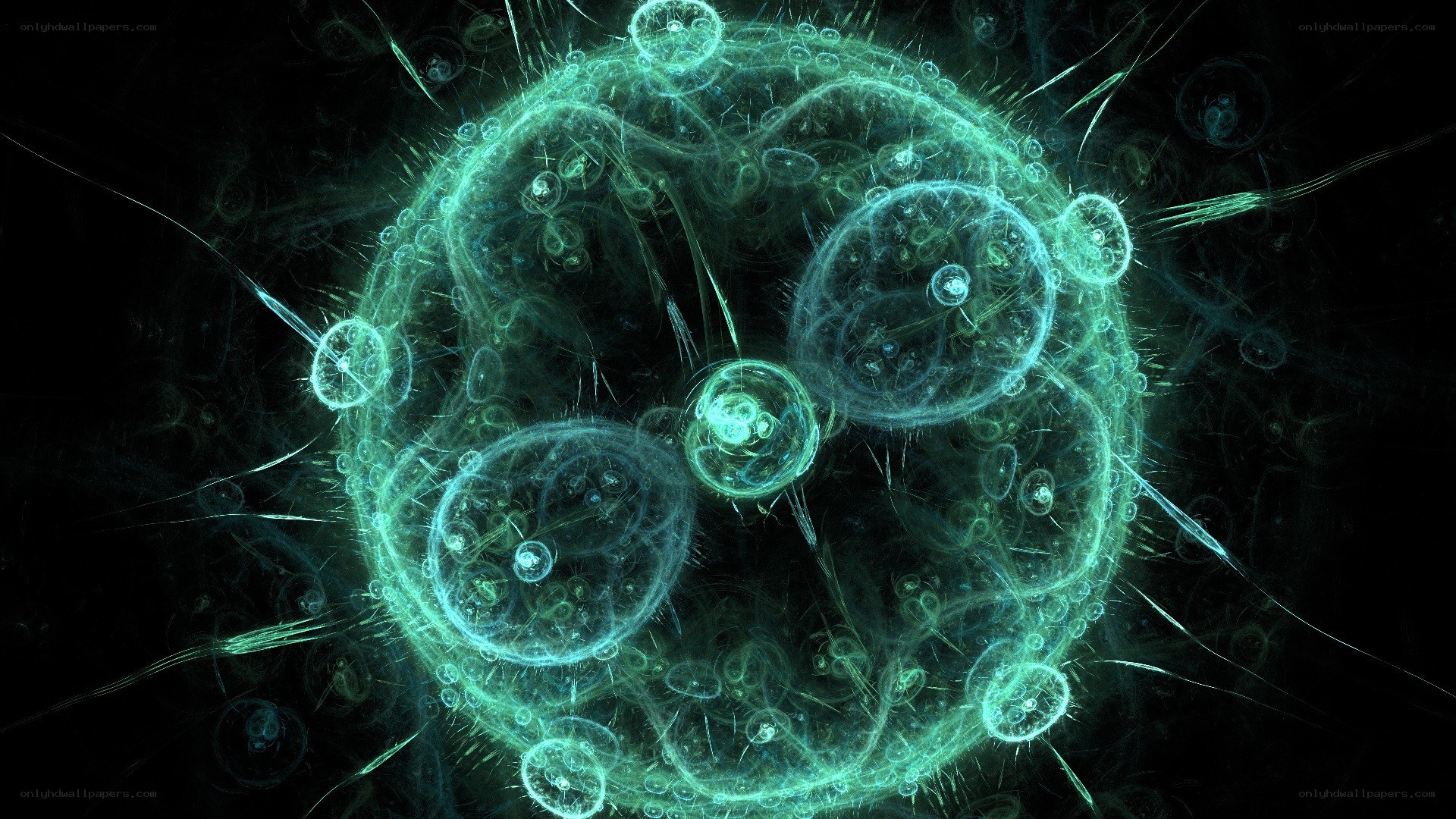 glowing green cellular structure