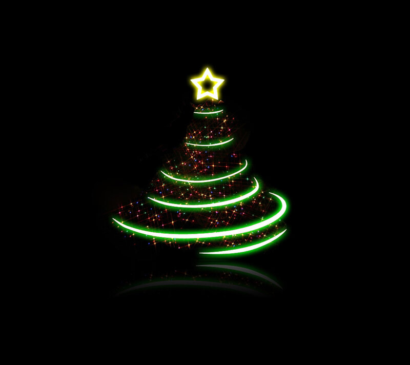 Glowing Green Christmas Tree — Festive