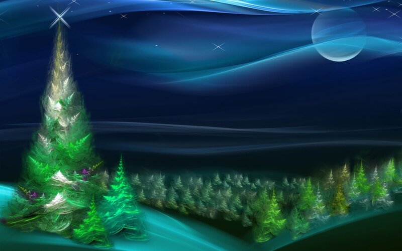 Glowing Green Christmas Tree — Serene