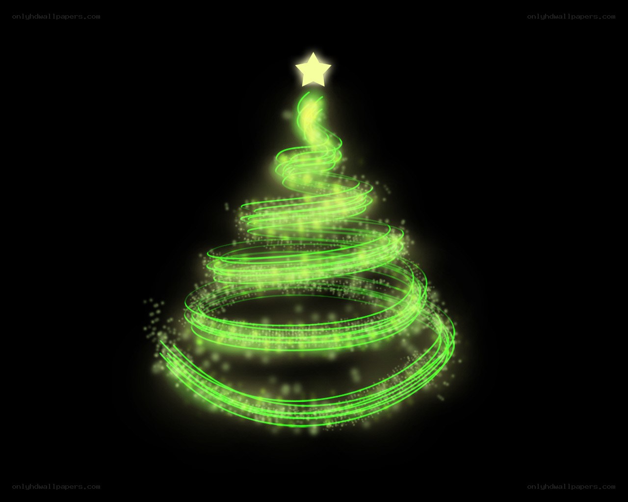 glowing green christmas tree